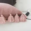 MEROPE, Acrylic Knit/Fringed Cushion Cover, 50x50cm, pink, 1pack image 2