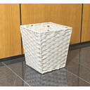 KEVAHOME Lot de 2 paniers à déchets en polypropylène (PP) façon rotin - Blanc - 10 x 10 x 11" H image 2