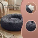 SONGMICS Comfortable Pet Bed, Donut Dog & Cat Bed, Removable & Washable Inner Pad, Machine Washable, Plush Material, 80 cm, Dark Grey, Diameter 80 cm, Height 20 cm image 6