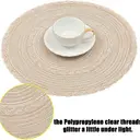 White Label Polyester + inner and outer ring three-strand placemat Milk coffee，Round 38cm Placemats Set of 6 Braided Woven Placemats Washbale Table Placemats Round Heat Resistant Table Mats for Kitchen Dining Table Home Restaurant image 7