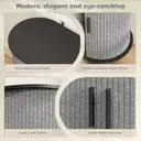 HOMCOM Fluted Sideboard with Tambour Sliding Doors, Modern Storage Cabinet, Kitchen Cupboard with Storage Shelves and Wooden Legs for Living Room, Dining Room, Grey image 3