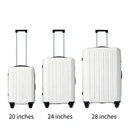 ochama crèmekleurige kofferset (3 stuks), stille TPE-wieltjes, 3-traps verstelbare telescoophendel, cijferslot, 20+24+28 inch, geschikt voor lowcostmaatschappijen, korte reizen en gezinsuitjes image 0