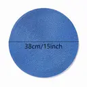 PP Round Placemat
Sea Blue，Set of 6 Round Braided Placemats Table Mats for Dining Tables Washable Non-Slip Place Mats 15 inch for Home Decoration image 3