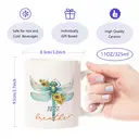 Alphynix 1pc 11oz White Ceramic Mug Featuring Intricate Dragonfly & Floral Design with Handwritten Quote, Thoughtful Birthday Gift image 7
