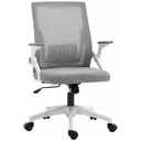 Vinsetto Mesh Office Chair, Desk Chair with Lumbar Support, Flip-up Armrest, Swivel Wheels, Adjustable Height, Grey image 0