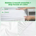 GTIMEX Matelas, Matelas à ressorts 7 zones, 140 x 190 cm, 22 cm de haut, H3, Matelas orthopédique, Avec drap-housse, Matière respirante, Pour enfants et adultes image 8
