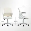 HOMCOM Breathable Mesh Office Chair, Ergonomic Swivel Computer Chair with Flip-up Armrests, Lumbar Back Support for Home/Office, White image 2