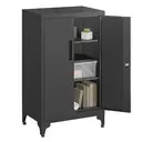 Ochama x SONGMICS Armoire à outils métallique avec portes verrouillables et étagères, organisateur de garage pour bureau ou maison, noir image 0