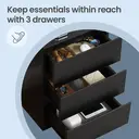 Ochama x SONGMICS Set of 2 Nightstands with Charging Station, Bedside Tables, Side End Tables with 3 Drawers, for Bedroom, Black image 6