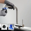 Mitigeur de cuisine pour évier spécial fenêtre en acier inoxydable brossé, rotation 360° image 4