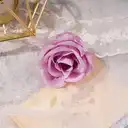 Wei’s Moment 20Pcs Artificial Flowers Roses, Real Touch
 Foam Roses, Fake Flowers Rose for DIY Wedding Bridal Bouquets Baby Shower Table Centerpieces Home Decorations, Cream Powder purple image 2