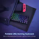 ET 60% kabelgebundene mechanische Gaming-Tastatur, QWERTY US-Layout, blaue Schalter, LED-Beleuchtung, 61 Tasten, ultra-kompakte Mini-Bürotastatur für PC/Mac/Xbox, leicht transportabel für Reisen – Schwarz image 5
