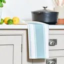 Dexam Tea Towel Love Colour Striped 100% Cotton Duck Egg 45x70cm image 1