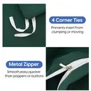 MEEALLHOME Parure de lit en flanelle lavée vert foncé - 1 housse 200 x 220 cm et 2 taies 80 x 80 cm image 6