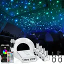 Kit d’Éclairage de Plafond Starlight Voiture 4 Couleurs 12W 1000pcs*0.02in*9.8ft avec Application & Télécommande RF, Fibres Optiques RGBW pour Toit Étoilé, Moteur 4 Ports à Effet Sonore pour Décoration Auto / Maison image 0