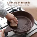 SENSARTE Poêle antiadhésive 28 cm avec couvercle, poignée froide au toucher, revêtement en céramique sain, compatible induction, sans PFOA image 3