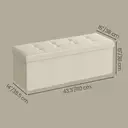 Ochama x SONGMICS Storage Ottoman Bench, 38 x 110 x 38 cm, End of Bed Bench, Storage Chest, for Living Room, Bedroom, Entryway, White image 2