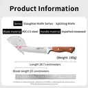 WANGMAZI 40Cr13 Meat Cleaver Professional Butcher Tool for Pork Lamb Beef Boning and Skinning Commercial Kitchen Official with Rosewood Handle image 4