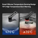 ochama  Non-stick Wok - No Teflon Wok, Non-stick Stainless Steel, Wok Pan with Lid, Less Smoke - Kitchen Essentials, Cooking, Frying - Compatible with Gas/Induction/Electric Heat, 30 cm with lid image 6