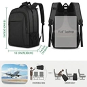 Business Laptop Rucksack 15，6 Zoll Reise Laptoptasche mit USB Ladeanschluss Wasserabweisend Daypack Arbeit College Computer Herren Damen， Schwarz image 1