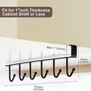 Mug Hanger Rack, Under Shelf Storage Hooks Organizer Hanging Holder for Cabinet Pantry Kitchen Cupboard Desk Counter Bookshelf Organization Black image 4