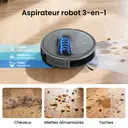 Lefant M350 Max Aspirateur robot, puissance d'aspiration de 10 000 Pa, station de vidage automatique pour 40 jours, Wi-Fi 2,4 G, compatible avec l'application, Alexa et Google Assistant, intelligent pour la maison, gris, navigation par cartographie laser ToF image 2