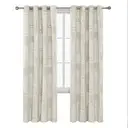 Deconovo Blackout Silver Foil Print Small Check Pair Curtains with 6 White Grommets, 2 Pieces, W97 cm x L114 cm, Light Beige image 7
