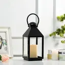 Black Decorative Candle Lantern: Metal Pillar Candle Holders for Table Centerpiece - 10.2in Tall Hanging Lanterns for Outdoor Wedding Party Home Living Room Fireplace Decor image 6