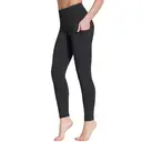 baleaf Fleece Lined Leggings Women Winter Thermal Warm Yoga Pants High Waisted with Drawstring Pockets Water Resistant Black M image 2
