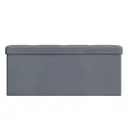 Ochama x SONGMICS Storage Ottoman, Foldable Velvet Storage Bench, 2 Extra Storage Boxes, 38 x 110 x 38 cm, for Hallway, Living Room, Bedroom, Dark Grey image 0