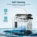 EUHOMY Ice Maker – Self-Cleaning Countertop Ice Machine, 9 Cubes in 6 Minutes, 2 Ice Sizes, 12 kg Daily Output, Portable with Handle, Ice Basket & Scoop for Home and Kitchen image 5