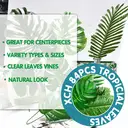 66pcs 15.3in/38.8cm
Artificial Palm Leaves Tropical Fake Leaves, Monstera Leaf Gold and Green Faux Leaves for Safari Jungle Hawaiian Dinosaur Luau Party Table Decoration image 8