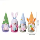 Yuejia 1Pcs 12in/30cmEaster Gnome Plush Elf Decorations,Handmade Gnome Bunny Faceless Doll Easter Ornaments, Easter Egg with Carrots Spring Home Decor Gifts for Women Men(orange) image 3