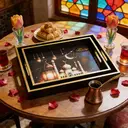 Lot de 2 plateaux de service en bois pour le Ramadan - Palais image 4