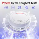 HEIMAN Smoke Detector, 10 Year Service Life, Photoelectric Fire Detector, DIN EN14604 Certified, Loud Alarm with 85 dB, White, Mounting Material image 4