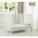 mcc direct Wooden Cot Bed & Toddler Bed, Premier Aloe Vera Water Repellent Mattress, Cream White - Orlando image 0