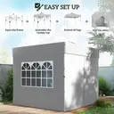 Outsunny 3 x 3 m Pop Up Gazebo with Sidewalls, UPF50+ Heavy Duty Outdoor Garden Party Tent Marquee Wedding Awning Canopy Instant Event Shelter with 4 Sandbags, Wheeled Carry Bag, Silver Grey image 7