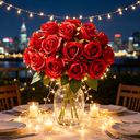 Yuejia 12Pcs 10.6in/26.92cmArtificial Roses Single Stem Fake Silk Flower Arrangement Bridal Bouquet Real Touch for Home Party Wedding Decoration(red) image 1