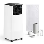 Temprium 7000 BTU Slimme mobiele airconditioner, 3-in-1 energiezuinige AC, App-bediening/afstandsbediening, 24-uurs timer, Ideaal voor ruimtes tot 20 m², Inclusief raamkit, Energieklasse A