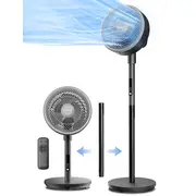PELONIS Circulation Fan with Remote Control, 2 Modes/4 Speeds/9H Timer/3D Oscillation (75° Manual Vertical+85° Auto Horizontal), Height Adjustable, 36db Quiet for Bedroom, Detachable for Cleaning, Powered by Midea