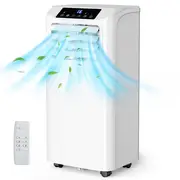 Humhold Climatiseur mobile 3-en-1, 9000 BTU, 2,6 kW, refroidit jusqu'à 33 m², mode veille silencieux, minuterie 24h, kit fenêtre universel