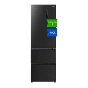 CHiQ JKR420WGE 400L 60cm Wide Total No Frost French Door Fridge Freezer - Premium Black Steel - E Rated