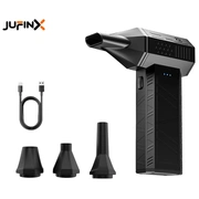JUFINX X3 mini Compressed Air Duster - Turbo Fan 110000 RPM | 20W Fast Charging, Rechargeable Battery, 3 Adjustable Speeds, 4 Hours Battery Life, High-Pressure Air Gun for Automotive Cleaning, Cordless Air Blower, Keyboard Cleaning Tools, Perfect for Car Cleaning, Computers, Keyboard, Outdoor 