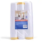 TAPEBEAR Automotive Pre-Taped Masking Film – Upgrade Thickness, High Temp (176°F), 22” X 90’ Roll, 4-Pack, For Auto Painting, Furniture, Floor & Home Protection