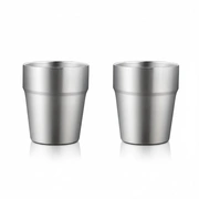 Maxcook 304 Edelstahl-Becher 260 ml, Metall-Trinkbecher-Set aus 2, stapelbar, doppelwandig, kleine Tasse für Zuhause, Restaurant, Party, Camping, MCB4560 | Tassen & Becher