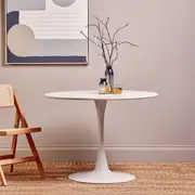Interiors by Premier Dining Table Laila Tulip Round White D:100cm