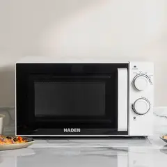 Haden Compact 20L Digital Microwave Oven - 800W, Stainless Steel, Easy Clean, Auto Defrost & Child Lock-541507