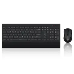 ET Stille draadloze toetsenbord en muis combo, US QWERTY lay-out, Ultrastille 2,4 GHz ergonomische kantoor toetsenbord muis set, Strak volledig formaat computer toetsenbord voor laptop, pc, mac, windo