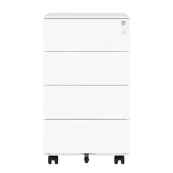 JOYFURNOS Voorgeassembleerde mobiele archiefkast in Wolkenwit – afsluitbaar, 4 laden, voor documenten & kantoorbenodigdheden, 39 x 45 x 69,3 cm – ideaal voor kantoor of thuiswerkplek