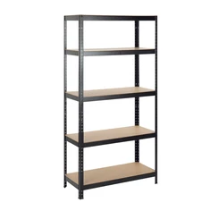 Starcko zwaar opbergrek - zwart - 180 x 90 x 40 cm - 5 planken van MDF - draagvermogen 175 kg per plank